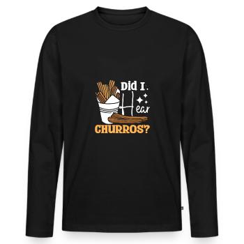 Ai-je entendu des churros - T-shirt manches longues Premium bio Homme - noir - Devant - Nico (187cm)