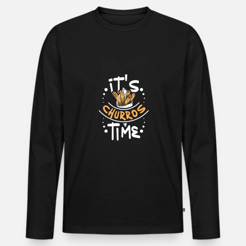 It's Churros Time - Männer Premium Bio Langarmshirt - Schwarz