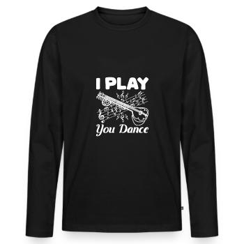 Je joue du sitar, tu danses - T-shirt manches longues Premium bio Homme - noir - Devant - Nico (187cm)