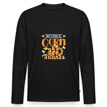 , je parle aux serpents des blés - T-shirt manches longues Premium bio Homme - noir - Devant - Nico (187cm)