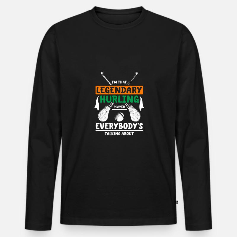 I'm that legendary hurling player - Männer Premium Bio Langarmshirt - Schwarz