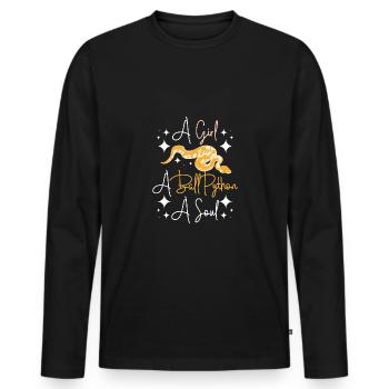 A girl a ball python a soul - Men's Premium Organic Long Sleeve Shirt - black - Front - Nico (187cm)