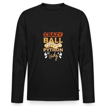 Crazy Ball python lady - Männer Premium Bio Langarmshirt - Schwarz - Vorne - Nico (187cm)