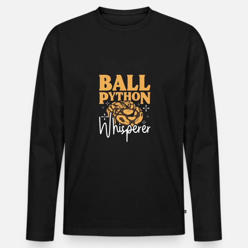 Ball python whisperer - Männer Premium Bio Langarmshirt - Schwarz