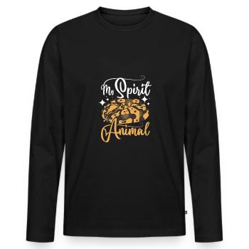 My spirit animal Ball python - Men's Premium Organic Long Sleeve Shirt - black - Front - Nico (187cm)