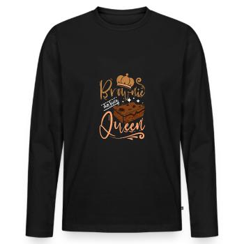 Brownie making queen - Men's Premium Organic Long Sleeve Shirt - black - Front - Nico (187cm)
