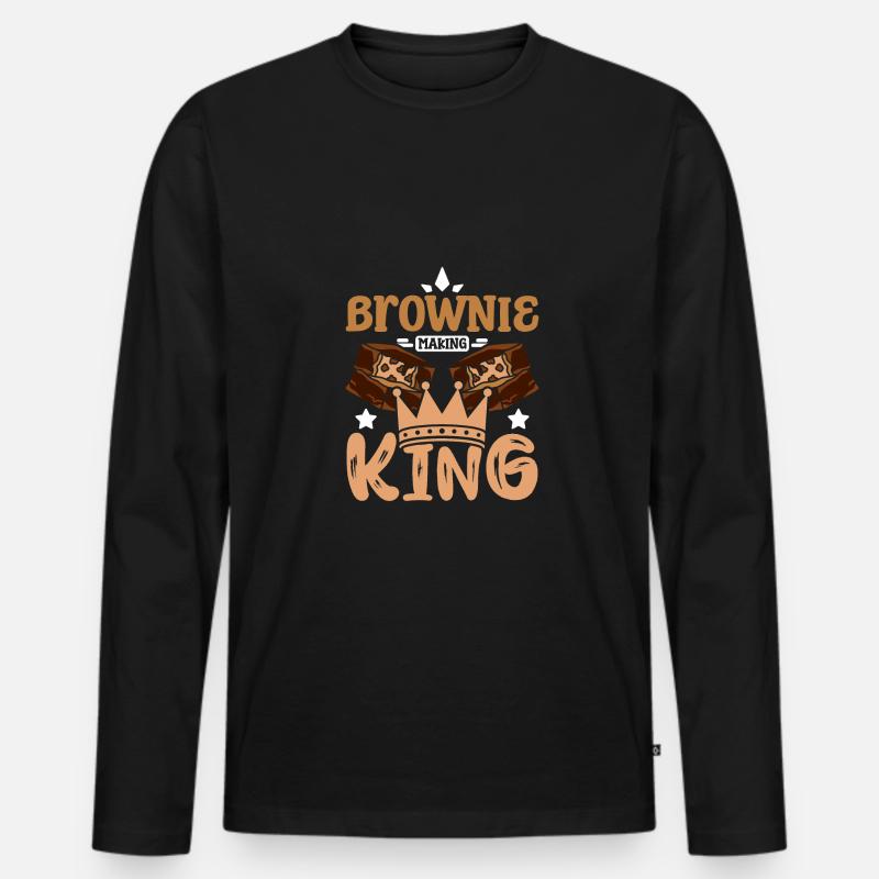 Brownie making king - Männer Premium Bio Langarmshirt - Schwarz