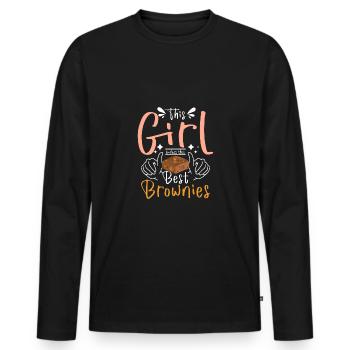 This girl makes the best brownies - Men's Premium Organic Long Sleeve Shirt - black - Front - Nico (187cm)