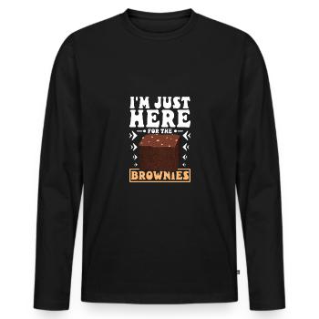 I'm just here for the Brownies - Men's Premium Organic Long Sleeve Shirt - black - Front - Nico (187cm)