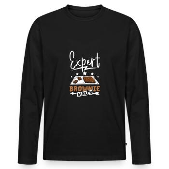 Expert brownie maker - Männer Premium Bio Langarmshirt - Schwarz - Vorne - Nico (187cm)