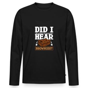 Ai-je entendu des brownies - T-shirt manches longues Premium bio Homme - noir - Devant - Nico (187cm)