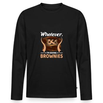 Whatever I'm having brownies - Men's Premium Organic Long Sleeve Shirt - black - Front - Nico (187cm)