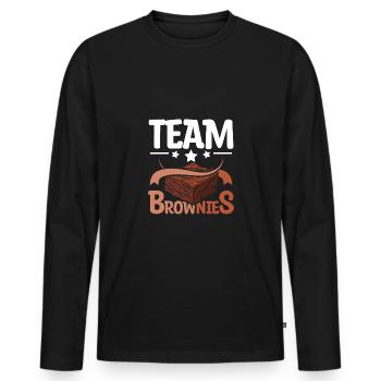 Team Brownies - Men's Premium Organic Long Sleeve Shirt - black - Front - Nico (187cm)