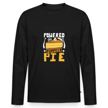 Powered by Pumpkin pie - Männer Premium Bio Langarmshirt - Schwarz - Vorne - Nico (187cm)