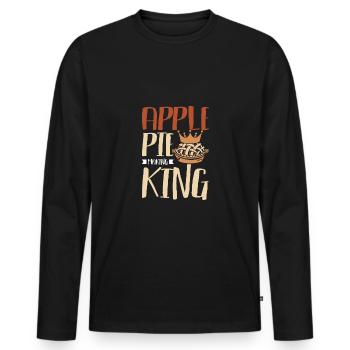 Apple pie making king - Männer Premium Bio Langarmshirt - Schwarz - Vorne - Nico (187cm)