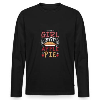 Cette fille fait la meilleure tarte aux pommes - T-shirt manches longues Premium bio Homme - noir - Devant - Nico (187cm)