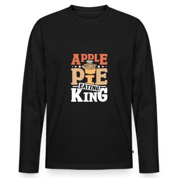 Apple pie eating king - Männer Premium Bio Langarmshirt - Schwarz - Vorne - Nico (187cm)