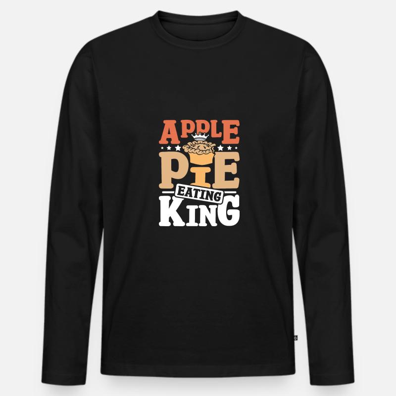 Apple pie eating king - Männer Premium Bio Langarmshirt - Schwarz