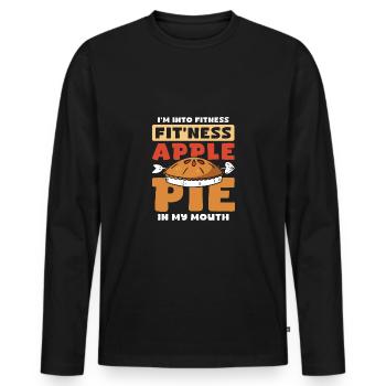I'm into fitness fit'ness Apple pie in my mouth - Men's Premium Organic Long Sleeve Shirt - black - Front - Nico (187cm)