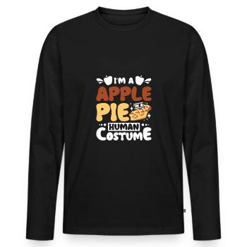 Je suis une tarte aux pommes dans un costume humain - T-shirt manches longues Premium bio Homme - noir - Devant - Nico (187cm)