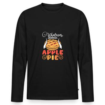 Whatever I'm having apple pie - Männer Premium Bio Langarmshirt - Schwarz - Vorne - Nico (187cm)