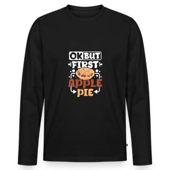 D’accord, mais d’abord : Tarte aux pommes - T-shirt manches longues Premium bio Homme - noir - Devant - Nico (187cm)