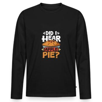 Ai-je entendu Tarte aux pommes - T-shirt manches longues Premium bio Homme - noir - Devant - Nico (187cm)