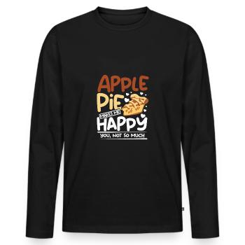La tarte aux pommes me rend heureux vous, pas tellement - T-shirt manches longues Premium bio Homme - noir - Devant - Nico (187cm)