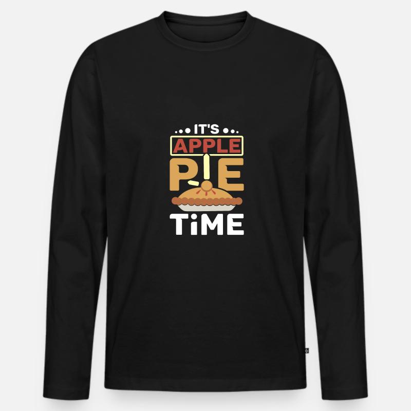 It's Apple pie time - Männer Premium Bio Langarmshirt - Schwarz