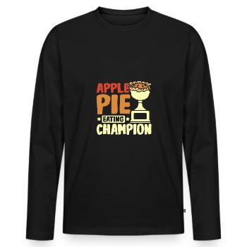 Apple pie eating champion - Männer Premium Bio Langarmshirt - Schwarz - Vorne - Nico (187cm)