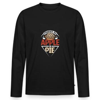 Powered by Apple pie - Männer Premium Bio Langarmshirt - Schwarz - Vorne - Nico (187cm)