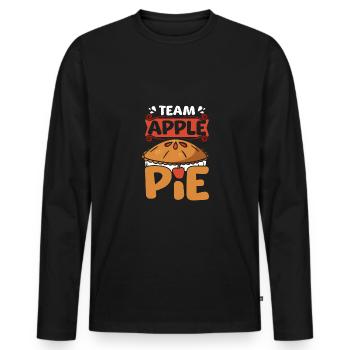 Team Apple pie - Männer Premium Bio Langarmshirt - Schwarz - Vorne - Nico (187cm)
