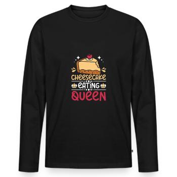 Cheesecake eating queen - Männer Premium Bio Langarmshirt - Schwarz - Vorne - Nico (187cm)