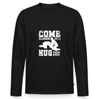 Approche-toi et je te serrerai le cou Hapkido - T-shirt manches longues Premium bio Homme - noir - Devant - Nico (187cm)