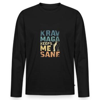 Krav maga keeps me sane - Men's Premium Organic Long Sleeve Shirt - black - Front - Nico (187cm)