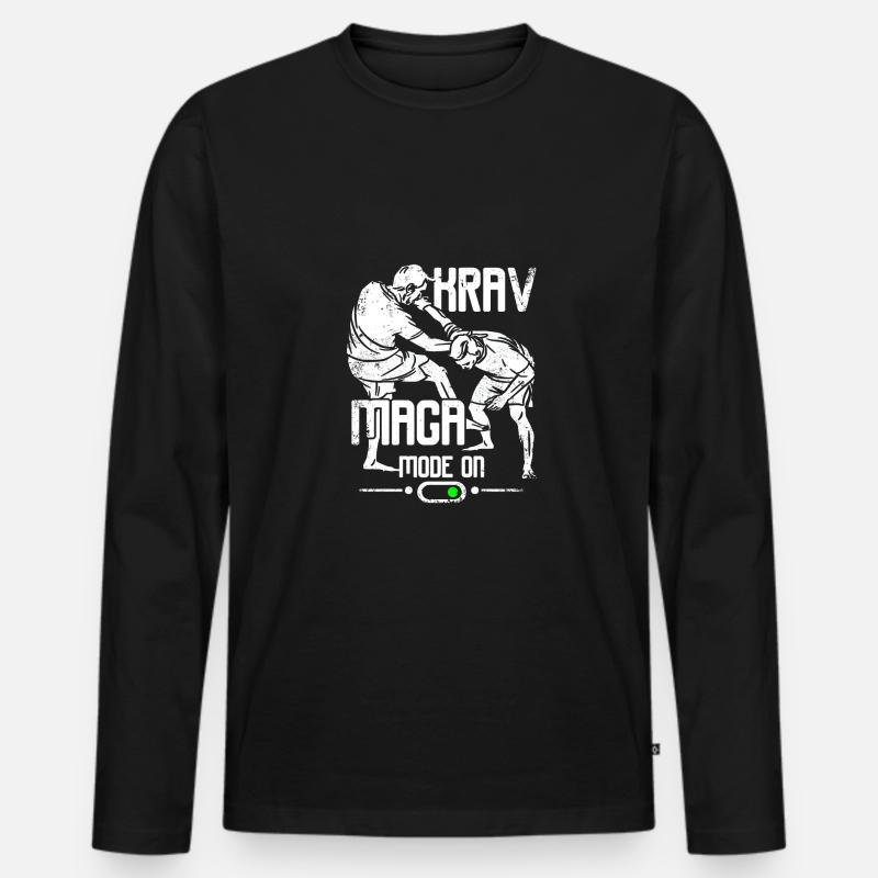 Krav maga mode on - Männer Premium Bio Langarmshirt - Schwarz