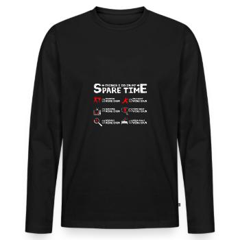 Things I do in my spare time training wing chun - Men's Premium Organic Long Sleeve Shirt - black - Front - Nico (187cm)