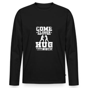 Come closer and I'll hug your neck Savate - Männer Premium Bio Langarmshirt - Schwarz - Vorne - Nico (187cm)