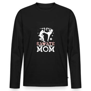 Mothers day Savate Mom - Männer Premium Bio Langarmshirt - Schwarz - Vorne - Nico (187cm)