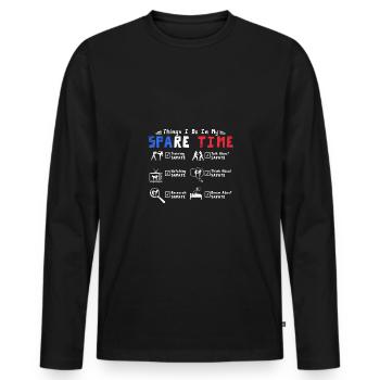 Things I do in my spare time training Savate - Men's Premium Organic Long Sleeve Shirt - black - Front - Nico (187cm)