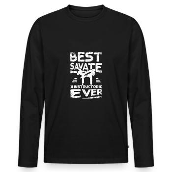 Best Savate instructor ever - Männer Premium Bio Langarmshirt - Schwarz - Vorne - Nico (187cm)
