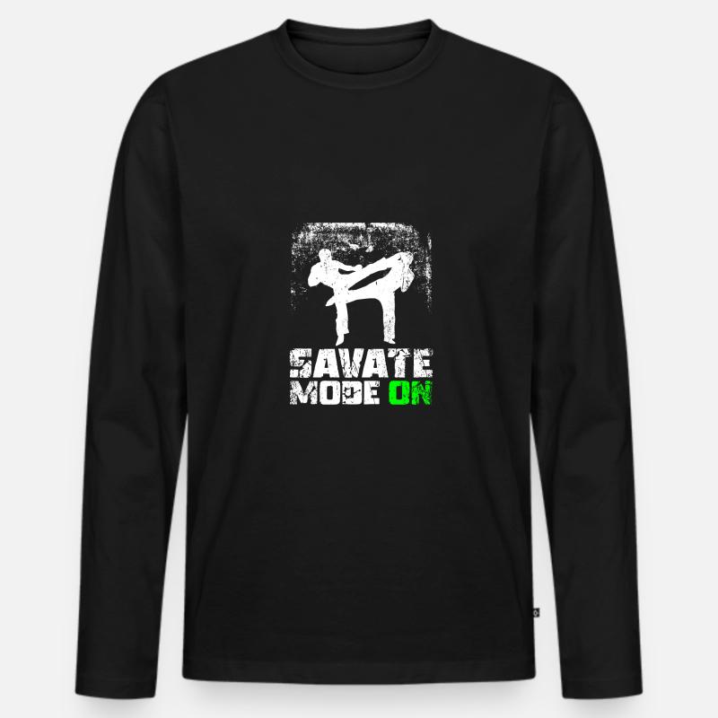 Savate mode on - Männer Premium Bio Langarmshirt - Schwarz