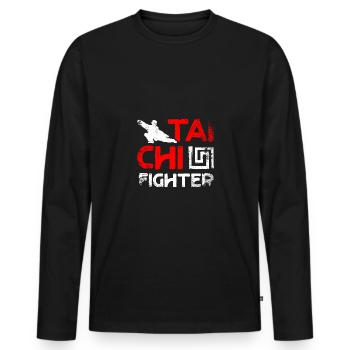 Tai chi fighter - Männer Premium Bio Langarmshirt - Schwarz - Vorne - Nico (187cm)