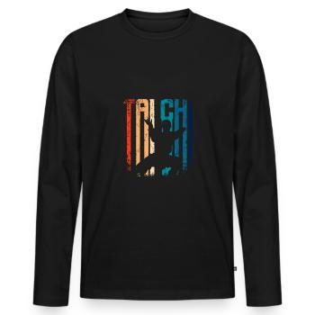 Retro Vintage Tai chi - Männer Premium Bio Langarmshirt - Schwarz - Vorne - Nico (187cm)