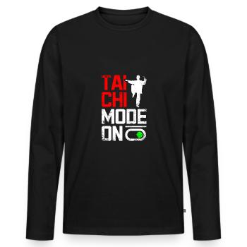 Tai chi mode on - Männer Premium Bio Langarmshirt - Schwarz - Vorne - Nico (187cm)