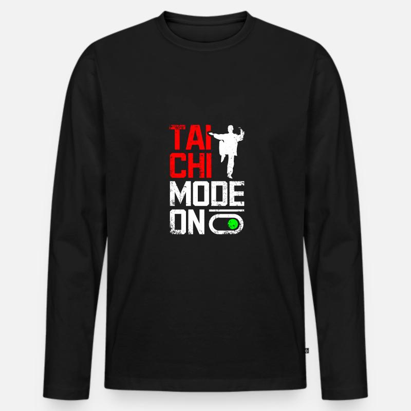 Tai chi mode on - Männer Premium Bio Langarmshirt - Schwarz