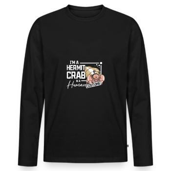 Je suis un bernard-l’ermite en costume humain - T-shirt manches longues Premium bio Homme - noir - Devant - Nico (187cm)