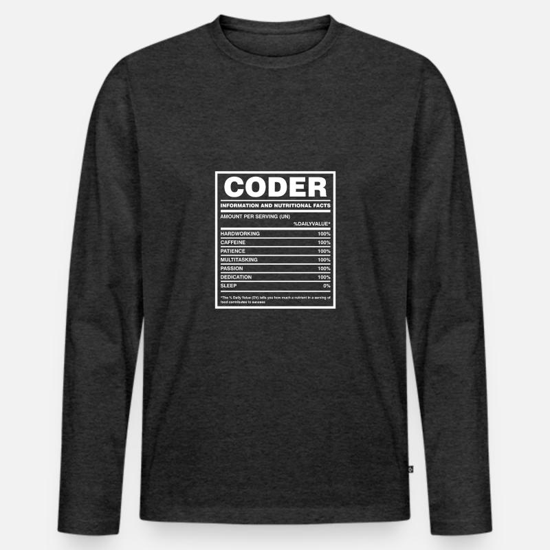 Coder Nutritional Facts Coder Programmer Computer Männer Premium Bio Langarmshirt