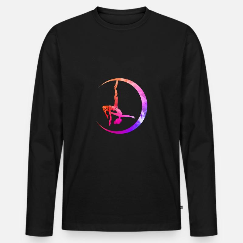 Retro Graphic Gymnast Gymnastics Acrobat Acrobatic - Männer Premium Bio Langarmshirt - Schwarz
