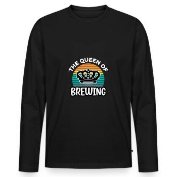 The Queen Of Brewing Homebrewing Brewery Craftbeer - Männer Premium Bio Langarmshirt - Schwarz - Vorne - Nico (187cm)
